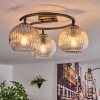 Koyoto Plafondlamp, Kogellampje Amber, Duidelijk, Rookkleurig, 3-lichts