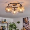 Koyoto Plafondlamp, Kogellampje Amber, Duidelijk, Rookkleurig, 3-lichts