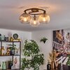 Koyoto Plafondlamp, Kogellampje Amber, Duidelijk, Rookkleurig, 3-lichts