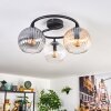 Koyoto Plafondlamp, Kogellampje Amber, Duidelijk, Rookkleurig, 3-lichts