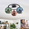 Ripoll Plafondlamp, Kogellampje Blauw, Groen, Koperkleurig, 3-lichts