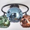 Ripoll Plafondlamp, Kogellampje Blauw, Groen, Koperkleurig, 3-lichts