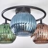 Koyoto Plafondlamp, Kogellampje 37 cm Blauw, Groen, Koperkleurig, 3-lichts