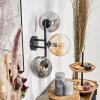 Gastor Kogellampje, Wandlamp Amber, Duidelijk, Rookkleurig, 3-lichts