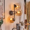 Gastor Kogellampje, Wandlamp Amber, 3-lichts