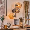 Gastor Kogellampje, Wandlamp Amber, Rookkleurig, 3-lichts