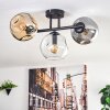 Ripoll Plafondlamp, Kogellampje Amber, Duidelijk, Rookkleurig, 3-lichts