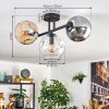 Ripoll Plafondlamp, Kogellampje Amber, Duidelijk, Rookkleurig, 3-lichts