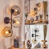 Gastor Kogellampje, Wandlamp Amber, Duidelijk, Rookkleurig, 3-lichts