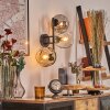 Gastor Kogellampje, Wandlamp Amber, Duidelijk, Rookkleurig, 3-lichts