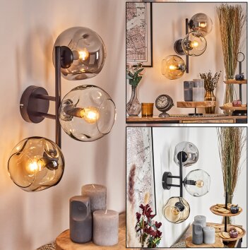 Gastor Kogellampje, Wandlamp Amber, Duidelijk, Rookkleurig, 3-lichts
