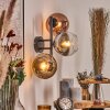 Koyoto Kogellampje, Wandlamp Chroom, Goud, Duidelijk, Koperkleurig, Rookkleurig, 3-lichts