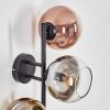 Koyoto Kogellampje, Wandlamp Chroom, Goud, Duidelijk, Koperkleurig, Rookkleurig, 3-lichts