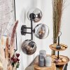 Gastor Kogellampje, Wandlamp Chroom, Duidelijk, Rookkleurig, 3-lichts