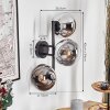 Gastor Kogellampje, Wandlamp Chroom, Duidelijk, Rookkleurig, 3-lichts