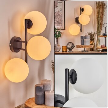 Gastor Kogellampje, Wandlamp Wit, 3-lichts