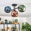 Ripoll Plafondlamp, Kogellampje Blauw, Groen, Koperkleurig, 3-lichts