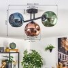 Ripoll Plafondlamp, Kogellampje Blauw, Groen, Koperkleurig, 3-lichts
