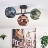 Ripoll Plafondlamp, Kogellampje Blauw, Groen, Koperkleurig, 3-lichts