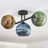 Koyoto Plafondlamp, Kogellampje Blauw, Goud, Groen, 3-lichts