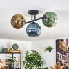 Koyoto Plafondlamp, Kogellampje Blauw, Goud, Groen, 3-lichts