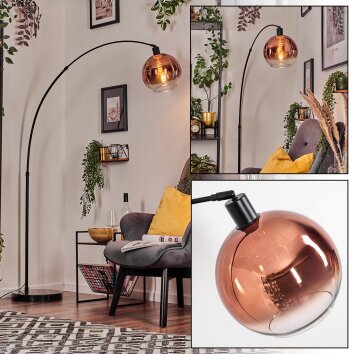 Koyoto Staande lamp, Booglampen Zwart, 1-licht