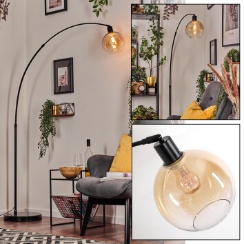 Koyoto Staande lamp, Booglampen Zwart, 1-licht