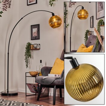 Koyoto Staande lamp, Booglampen Zwart, 1-licht