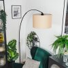 Soungou Staande lamp, Booglampen Zwart, 1-licht, Stoffen lampenkap