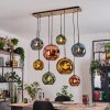 Ripoll Hanglamp, Kogellampje, Hanglamp Natuurlijke kleuren, Zwart, 8-lichts