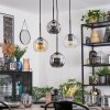 Ripoll Hanglamp, Kogellampje, Cluster hanglamp Amber, Duidelijk, Rookkleurig, 4-lichts