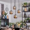 Ripoll Hanglamp, Kogellampje, Cluster hanglamp Chroom, Rookkleurig, 4-lichts