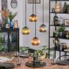 Koyoto Hanglamp, Kogellampje, Cluster hanglamp Blauw, Groen, Koperkleurig, 4-lichts