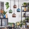 Koyoto Hanglamp, Kogellampje, Cluster hanglamp Blauw, Groen, Koperkleurig, 4-lichts