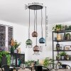 Koyoto Hanglamp, Kogellampje, Cluster hanglamp Blauw, Groen, Koperkleurig, 4-lichts