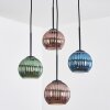 Koyoto Hanglamp, Kogellampje, Cluster hanglamp Blauw, Groen, Koperkleurig, 4-lichts