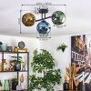 Ripoll Plafondlamp, Kogellampje Blauw, Goud, Groen, 3-lichts