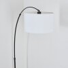 Bassagoda Staande lamp, Booglampen Chroom, Zwart, 1-licht, Stoffen kap