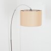 Soungou Staande lamp, Booglampen Chroom, Zwart, 1-licht, Stoffen lampenkap