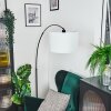 Soungou Staande lamp, Booglampen Zwart, 1-licht, Stoffen kap