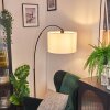 Soungou Staande lamp, Booglampen Zwart, 1-licht, Stoffen kap