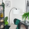 Bassagoda Staande lamp, Booglampen Zwart, 1-licht, Stoffen lampenkap