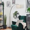 Bassagoda Staande lamp, Booglampen Chroom, Zwart, 1-licht, Stoffen kap