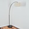 Bassagoda Staande lamp, Booglampen Chroom, Zwart, 1-licht, Stoffen kap