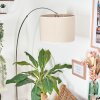 Bassagoda Staande lamp, Booglampen Chroom, Zwart, 1-licht, Stoffen lampenkap