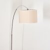 Bassagoda Staande lamp, Booglampen Chroom, Zwart, 1-licht, Stoffen lampenkap