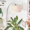 Bassagoda Staande lamp, Booglampen Chroom, Zwart, 1-licht, Stoffen kap