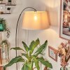 Bassagoda Staande lamp, Booglampen Chroom, Zwart, 1-licht, Stoffen kap