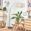 Bassagoda Staande lamp, Booglampen Chroom, Zwart, 1-licht, Stoffen kap