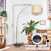 Sabadim Staande lamp, Booglampen Chroom, Zwart, 1-licht, Stoffen lampenkap